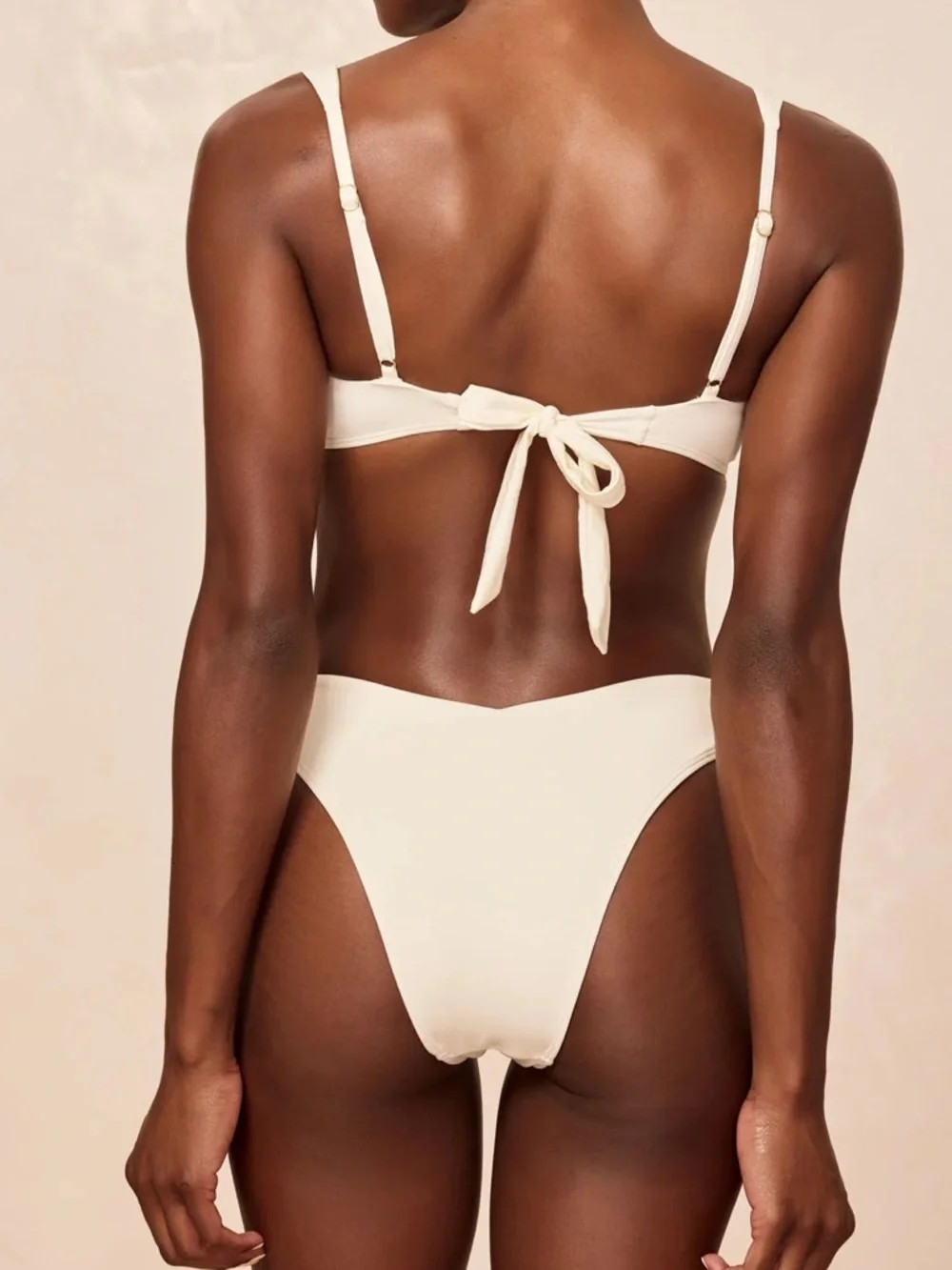 Mondays Swimwear NWT St. Lucia Ivory V Front Cheeky‎ Bikini Bottoms